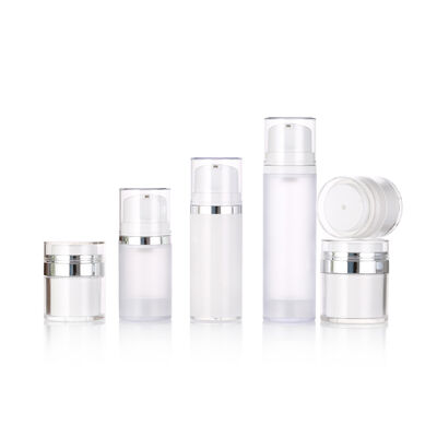 Stock White Cream Plastic Airless Pump Bottle for Lotion Facial Cleanser & Skin Care Serum 50ml/100ml/150ml Screen Printed