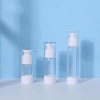 Plastic Cosmetic Airless Pump Bottles For Face Eyes Cream Lotion 15ml 30ml 50ml