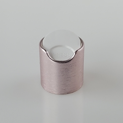 Brushed Aluminum Disc Top Cap For Cosmetic Package 24mm 28mm