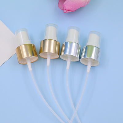 24/ 410 Gold / White Shiny Aluminum Fine Mist Sprayer Pump 0.12cc Output