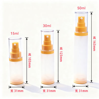 Cosmetic Cream Airless Pump Bottle 15ml 30ml 50ml Airless Pump Bottle AS and PP