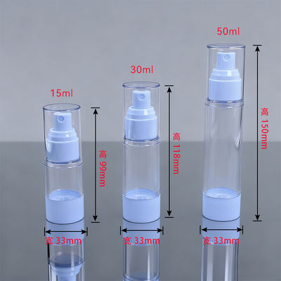 15ml 30ml 50ml Luxury Round Shape Transparent AS Material Mist Sprayer Airless Bottle for Any Purpose 0.23CC Output