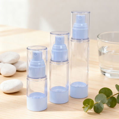 15ml 30ml 50ml Luxury Round Shape Transparent AS Material Mist Sprayer Airless Bottle for Any Purpose 0.23CC Output