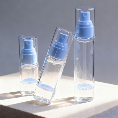 15ml 30ml 50ml Luxury Round Shape Transparent AS Material Mist Sprayer Airless Bottle for Any Purpose 0.23CC Output