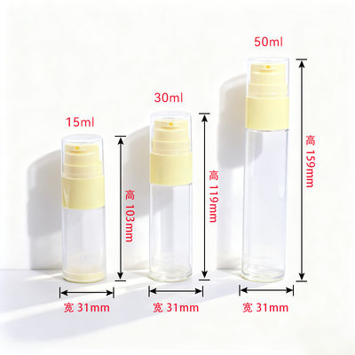 Luxury Empty Refillable Airless Bottle in PP Material in 15ml 30ml 50ml Sizes