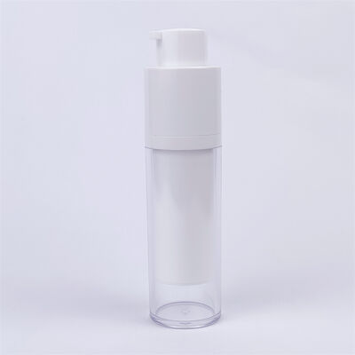 Cosmetic Luxury AS Airless Pump Bottle 15ml 30ml 50ml White Double Wall Airless Serum Bottle with Frosted Bottle