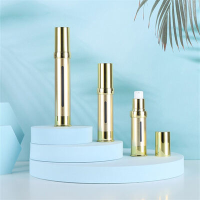 China Supplier Silver Luxury Plastic Cosmetic Bottle 15ml 30ml 50ml Empty Airless Plastic Serum Pump Dispenser by Kinpack