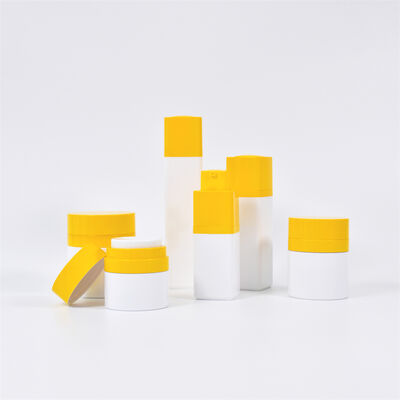 Classy 15ml 30ml 50ml Skincare Products Set Square Airless Bottle Rotary Head PP Pump Sprayer Sealing Cosmetic Packaging