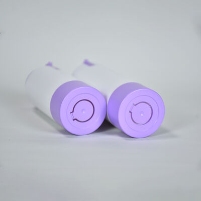 Recyclable Private Label 15ml 30ml 50ml  Round Shape Custom Pink Purple Color Airless ABS Lotion Bottle for Skincare Packaging