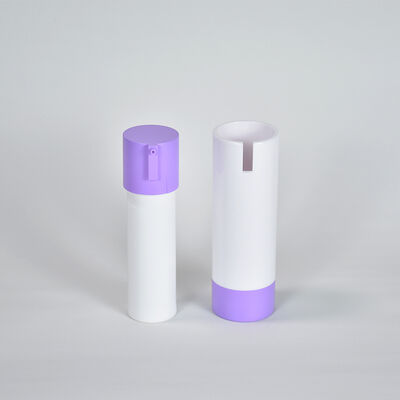 Recyclable Private Label 15ml 30ml 50ml  Round Shape Custom Pink Purple Color Airless ABS Lotion Bottle for Skincare Packaging