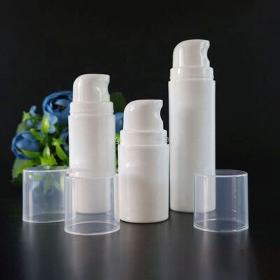 Unique White Cosmetic Packaging 50ml Round Plastic Airless Bottle