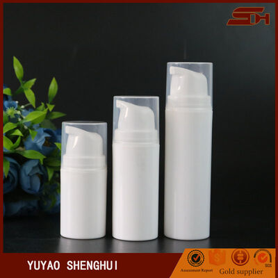 Unique White Cosmetic Packaging 50ml Round Plastic Airless Bottle