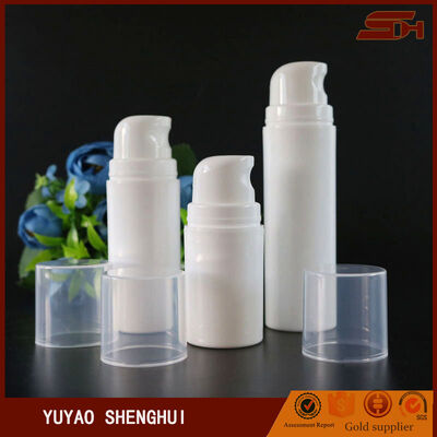 Unique White Cosmetic Packaging 50ml Round Plastic Airless Bottle