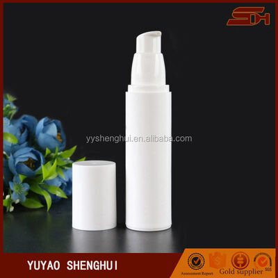 Unique White Cosmetic Packaging 50ml Round Plastic Airless Bottle