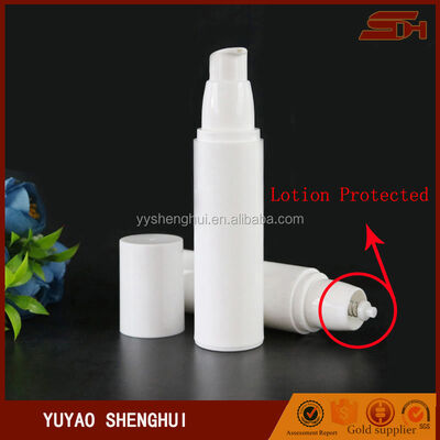 Unique White Cosmetic Packaging 50ml Round Plastic Airless Bottle