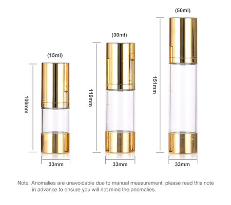 Recommend 15ml 30ml 50ml Slim Airless Pump Bottle for Skin Care Packaging with Screen Printing Lotion & Serum