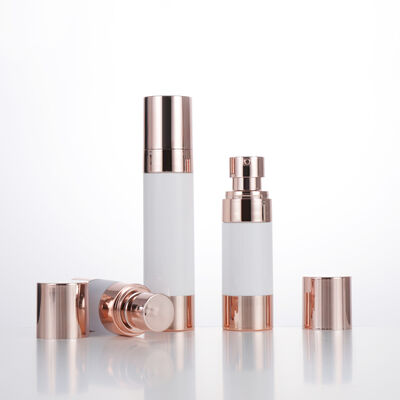 Empty Travel Mini Round Airless Lotion Bottle 15ml 30ml 50ml Rose Gold Vacuum Bottle