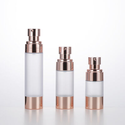 Empty Travel Mini Round Airless Lotion Bottle 15ml 30ml 50ml Rose Gold Vacuum Bottle