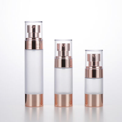 Empty Travel Mini Round Airless Lotion Bottle 15ml 30ml 50ml Rose Gold Vacuum Bottle