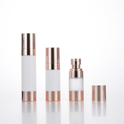 Empty Travel Mini Round Airless Lotion Bottle 15ml 30ml 50ml Rose Gold Vacuum Bottle