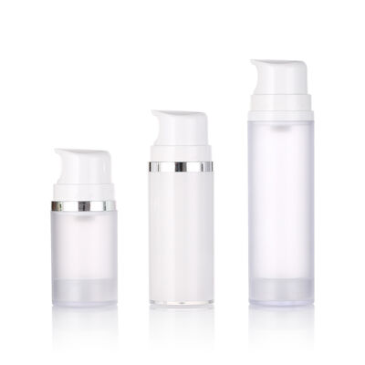 Stock White Cream Plastic Airless Pump Bottle for Lotion Facial Cleanser & Skin Care Serum 50ml/100ml/150ml Screen Printed
