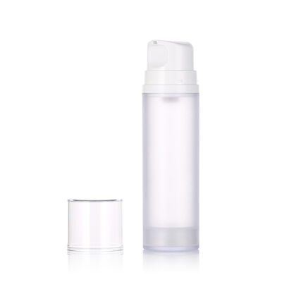 Stock White Cream Plastic Airless Pump Bottle for Lotion Facial Cleanser & Skin Care Serum 50ml/100ml/150ml Screen Printed