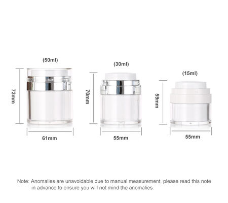 Stock White Cream Plastic Airless Pump Bottle for Lotion Facial Cleanser & Skin Care Serum 50ml/100ml/150ml Screen Printed