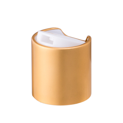 Gold Disc Top Cosmetic Bottle Caps 24/410 aluminum plastic Material