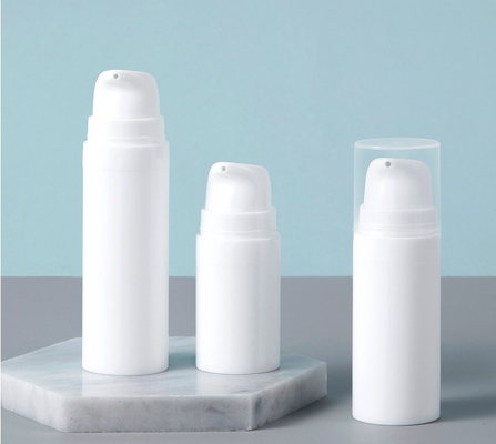 White Empty Airless Pump Bottles , Cosmetic Packaging Container 15ml 30ml 50ml