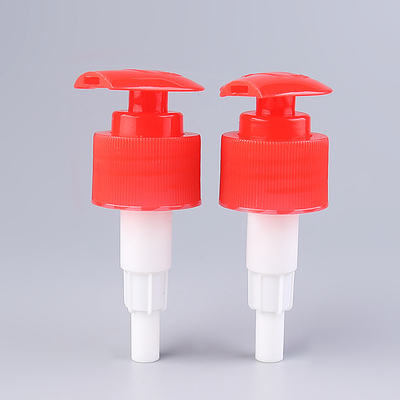 Red Plastic Screw Lotion Pump 28/410 1.8cc Dosage For Cleaning Liquid
