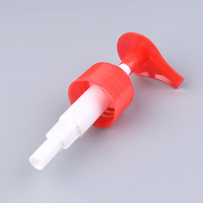 Red Plastic Screw Lotion Pump 28/410 1.8cc Dosage For Cleaning Liquid