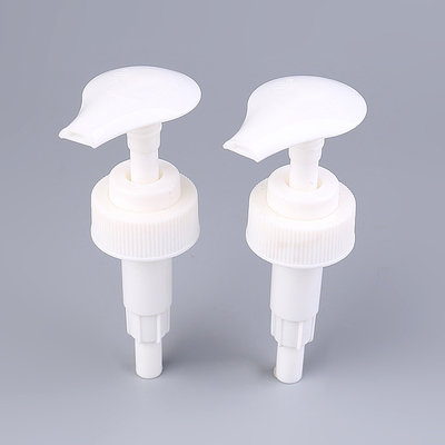 White Ribbed Screw Lotion Pump 28/400 , Dispenser Pump For Bottle