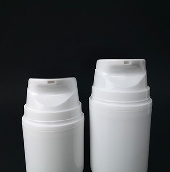 Cylindrical Airless Pump Bottles White PP Plastic Material 80ML 100ML 150Ml
