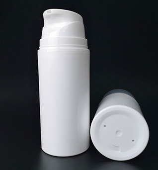 Cylindrical Airless Pump Bottles White PP Plastic Material 80ML 100ML 150Ml