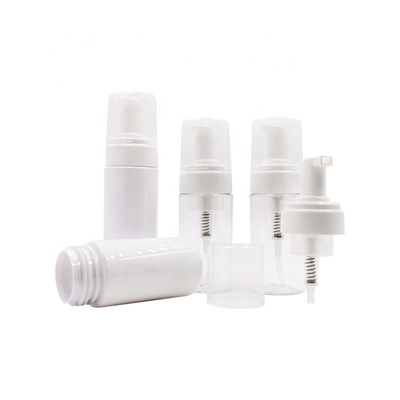 100ml 150ml Cosmetics Plastic Bottles , Mousse Pump Bottle Clear Blue White Color