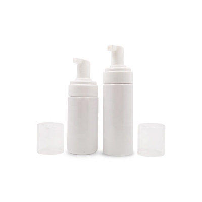 100ml 150ml Cosmetics Plastic Bottles , Mousse Pump Bottle Clear Blue White Color