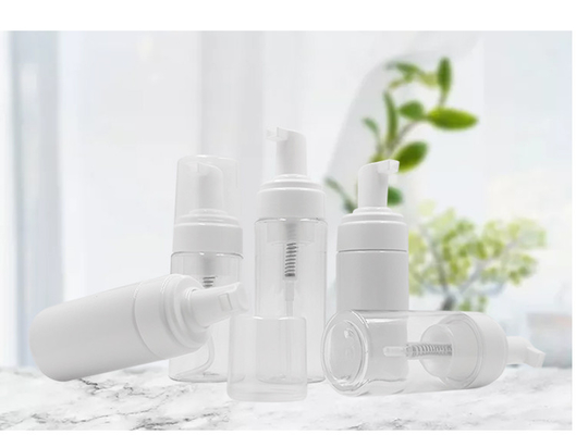 43mm Cosmetics Plastic Bottles , Liquid Soap Foam Pump Bottles 100ml 150ml