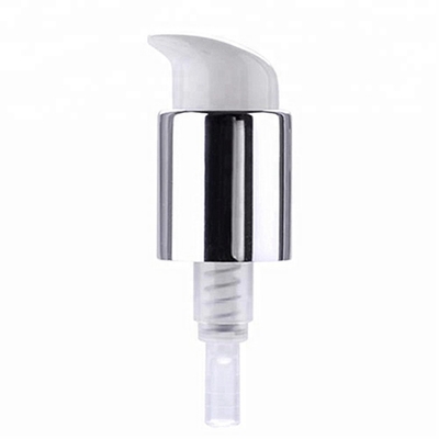 Silver Aluminium Lotion Dispenser Pumps , cosmetic bottle pump 24/410