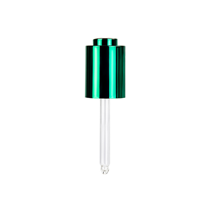 18mm Cosmetic Small Glass Dropper Round Shape With Bamboo Push Button