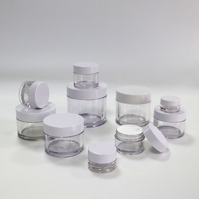 Food Grade Plastic Cosmetic Jars , 2Oz 4Oz PETG Cream Jar With Plastic Screw